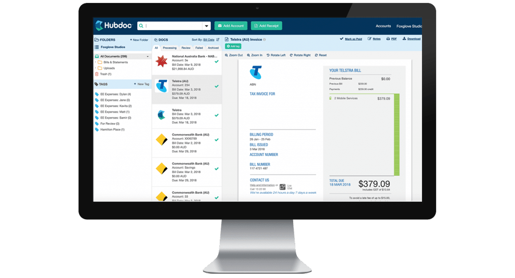 Hubdoc & Acuity | Document Collection & Data Extraction